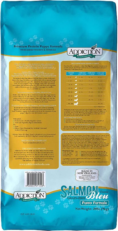 Photo 3 of Addiction Salmon Bleu Puppy - Dry Dog Food - Complete and Balanced Diet - Skin & Coat Health Puppy Formula - Premium King Salmon - Made in New Zealand
