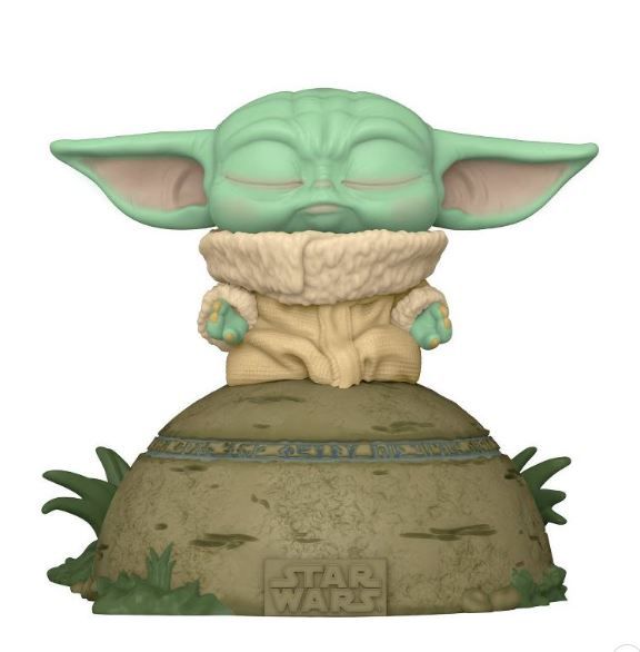 Photo 1 of .Funko POP! Deluxe: The Mandalorian - Grogu seated on a Seeing Stone,  STAR WARS™ The Mandalorian™ with Pop! Deluxe Grogu  This special figure also emits sounds and lights up. Vinyl bobblehead is approximately 4.75-inches tall.