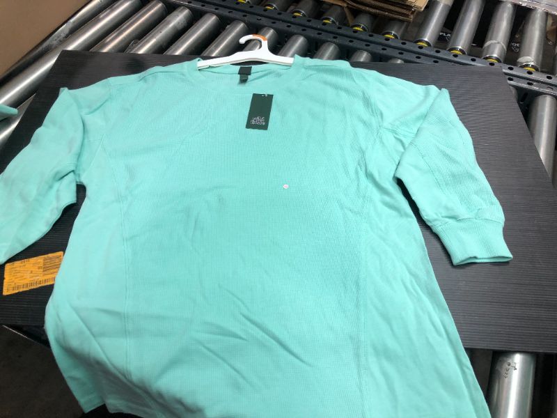 Photo 1 of WILD FABLE Long Sleeve Thermal Tunic T-Shirt -  Aqua Green - SIZE MEDIUM - 12 PACK