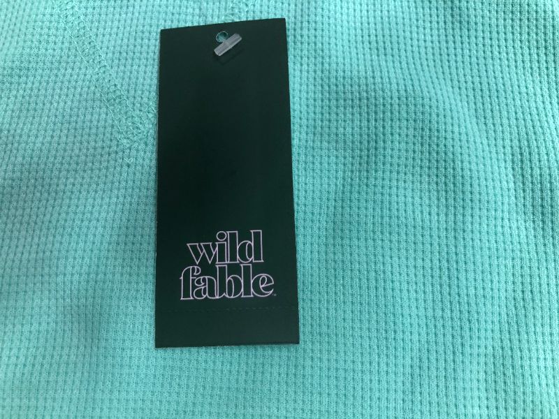 Photo 3 of WILD FABLE Long Sleeve Thermal Tunic T-Shirt -  Aqua Green - SMALL - 12 PACK 