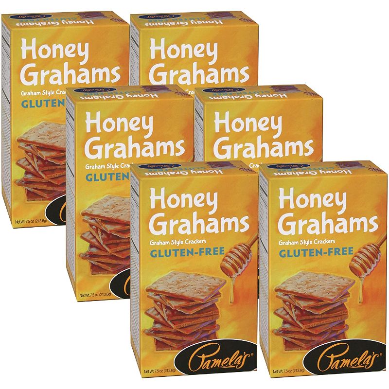 Photo 1 of 6 PACK - Pamelas Honey Grahams, 7.5 Ounce EXP 12/18/21
