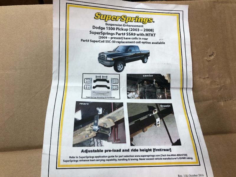 Photo 1 of 2003-2008 Dodge Ram 1500 2wd 4wd - Super Spring Helper Springs Prevent Sag and Bottoming Out Reduce Wheel Hop and Sway Increased Control and Confidence for the Driver Easy and Quick Installation Liftetime Warranty Stability and Security Safer Truck with E