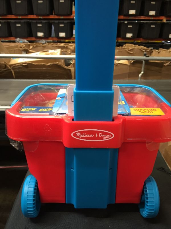 Photo 3 of Melissa & Doug Fill and Roll Grocery Basket Play Set With Play Food Boxes and Cans (11 pcs)
