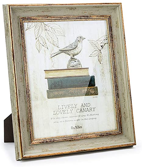 Photo 1 of Afuly 8x10 Picture Frame Vintage Antique Photo Frames Retro Sage Green Gold Edge Shabby Chic