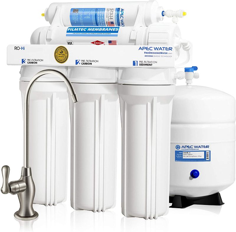 Photo 1 of APEC Water Systems Ultimate RO-Hi Top Tier Supreme Certified High Output Fast Flow Ultra Safe Reverse Osmosis Drinking Water Filter System, 90 GPD
