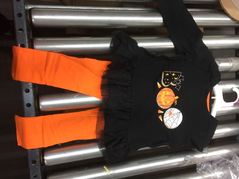 Photo 2 of 3T Girls' 'Boo' Peplum Top & Candy Corn Leggings Set - Cat & Jack Halloween
3 SET 