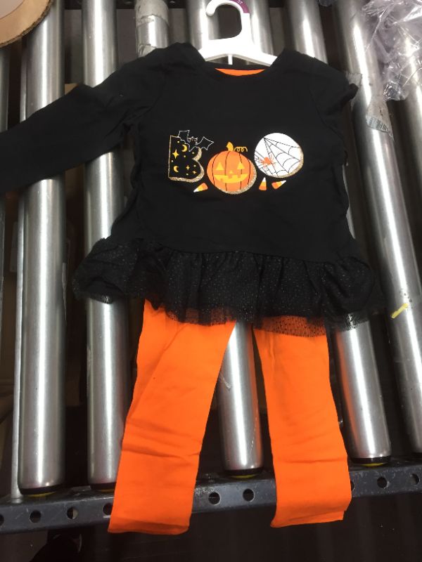 Photo 2 of 3T Girls' 'Boo' Peplum Top & Candy Corn Leggings Set - Cat & Jack Halloween
3 SET   