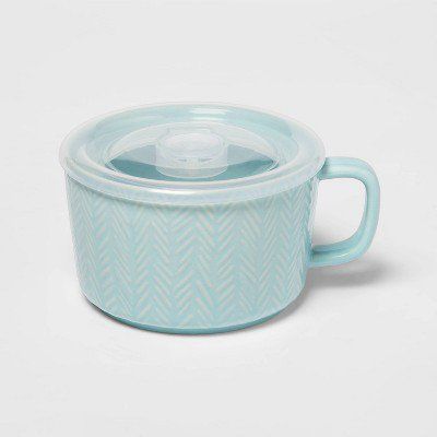 Photo 1 of 17.6oz Stoneware Cable Knit Soup Mug Teal - Threshold?
2 PCS