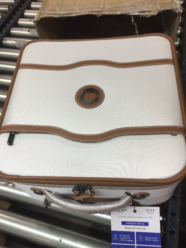 Photo 2 of DELSEY Paris Chatelet 2.0 Softside Luggage Under-Seater with 2 Wheels, Angora, Carry-on 16 Inch
