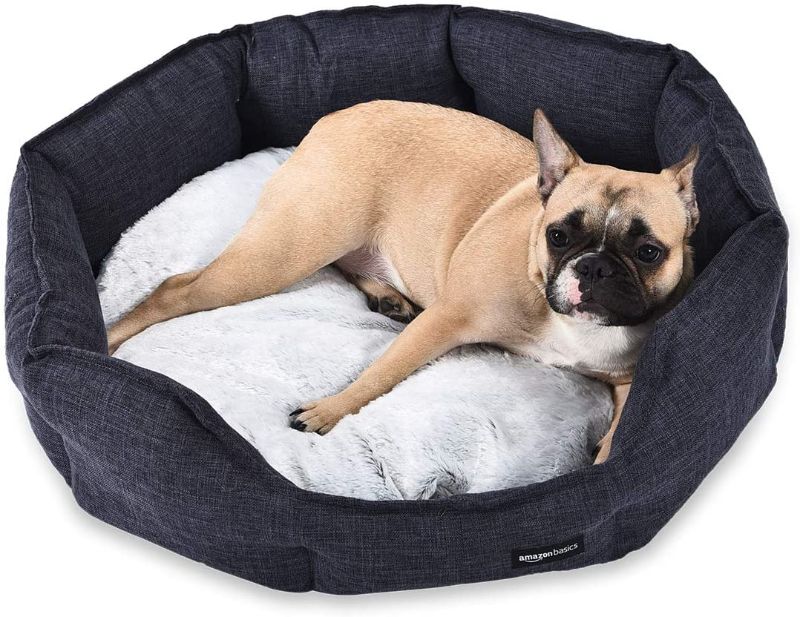 Photo 1 of AmazonBasics Cuddler Pet Bed - Soft and Comforting - Large, Grey
