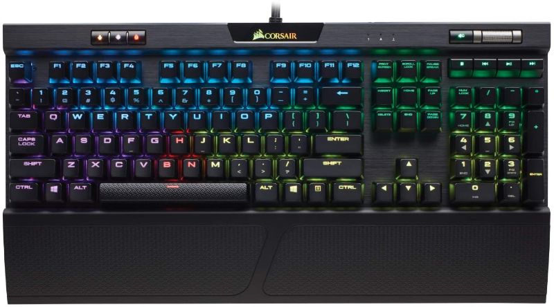Photo 1 of Corsair K70 RGB MK.2 Rapidfire Mechanical Gaming Keyboard - USB Passthrough & Media Controls - Fastest & Linear - Cherry MX Speed - RGB LED Backlit