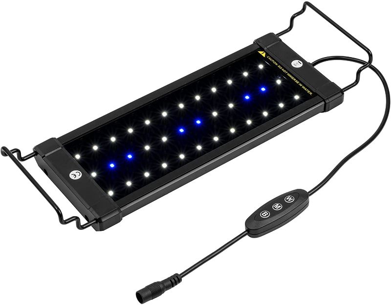 Photo 1 of NICREW ClassicLED Aquarium Light, Fish Tank Light with Extendable Brackets, White and Blue LEDs, Size 12 to 18 Inch, 6 Watts
