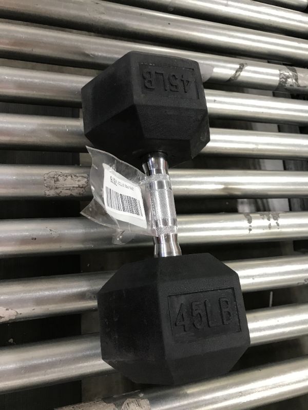 Photo 2 of 45 LB RUBBER HEX DUMBBELL
