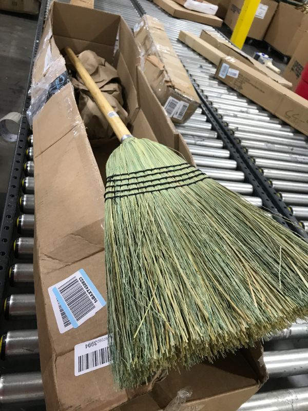 Photo 2 of Carlisle 5 Stitch Straw Janitor Corn Blend Broom, 56 inch Length 
