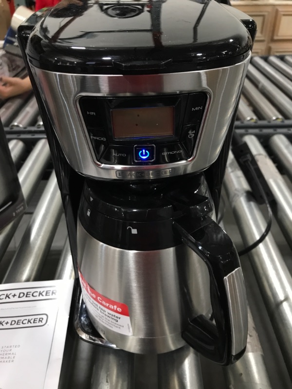 Photo 2 of BLACK+DECKER 12-Cup Thermal Coffeemaker, Black/Silver, CM2035B
