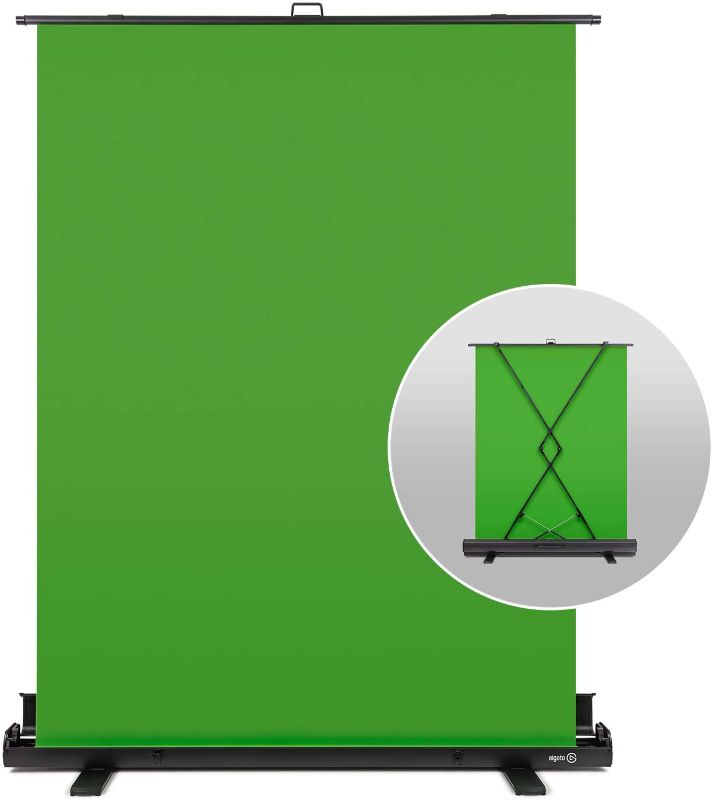 Photo 1 of Elgato Green Screen - Collapsible Chroma Key Backdrop, Wrinkle-Resistant Fabric and Ultra-Quick Setup for background removal for Streaming, Video Conferencing, on Instagram, TikTok, Zoom, Teams, OBS
Approx 64in