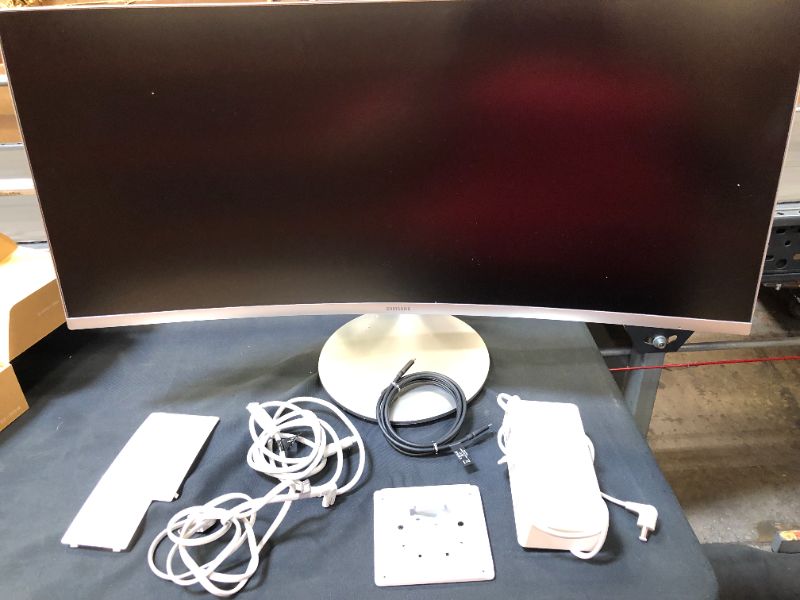 Photo 1 of SAMSUNG J791 Series 34-Inch Ultrawide QHD (3440x1440) Computer Monitor, 100Hz, Thunderbolt 3 Daisy Chain, QLED, HDMI, USB Hub, Height Adjustable Stand (LC34J791WTNXZA), White