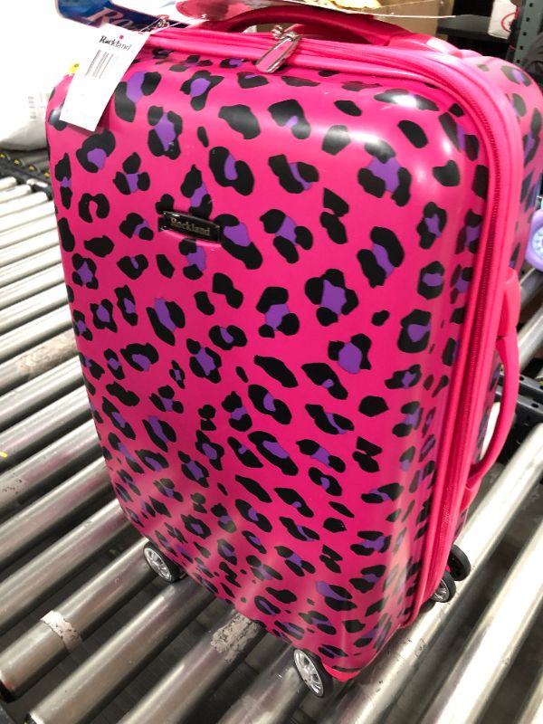 Photo 2 of Rockland 20 Polycarbonate Carry On- F191-magentaleopard Luggage Bag
