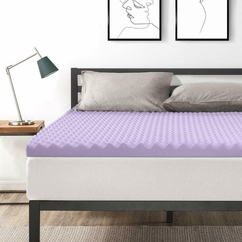 Photo 1 of Best Price Mattress Twin 3 Inch Egg Crate Memory Foam Bed Topper with with Laven--- size twin
