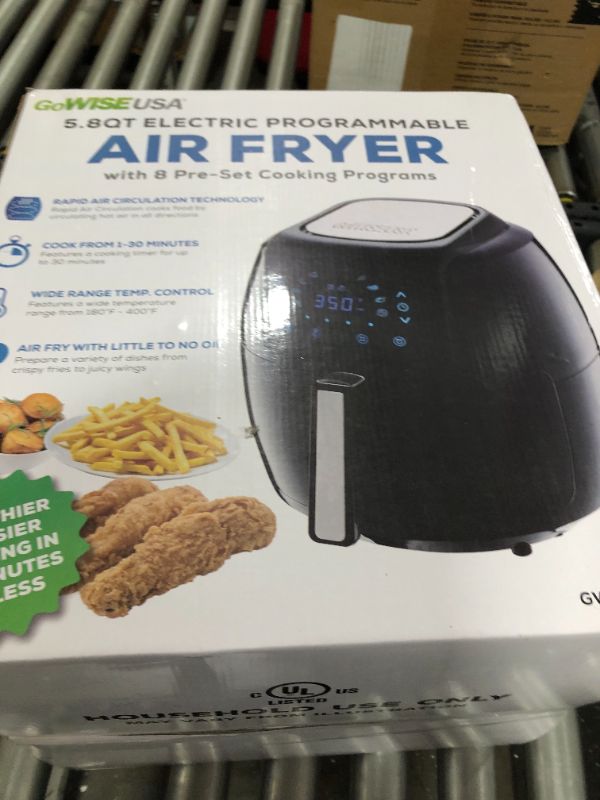 Photo 3 of GoWISE USA 1700-Watt 5.8-QT 8-in-1 Digital Air Fryer with Recipe Book, Black
