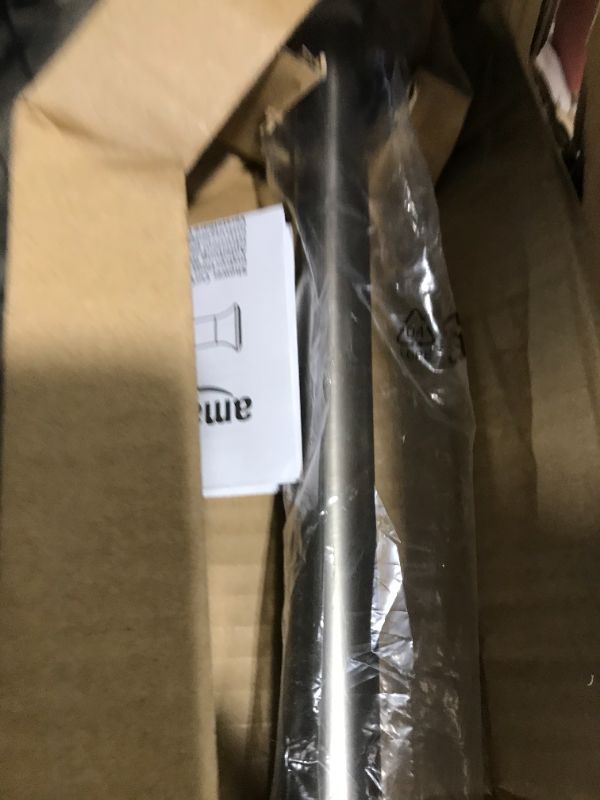 Photo 1 of Amazon Basics Tension Curtain Rod, Adjustable 54-90" Width - Nickel, Classic Finial
