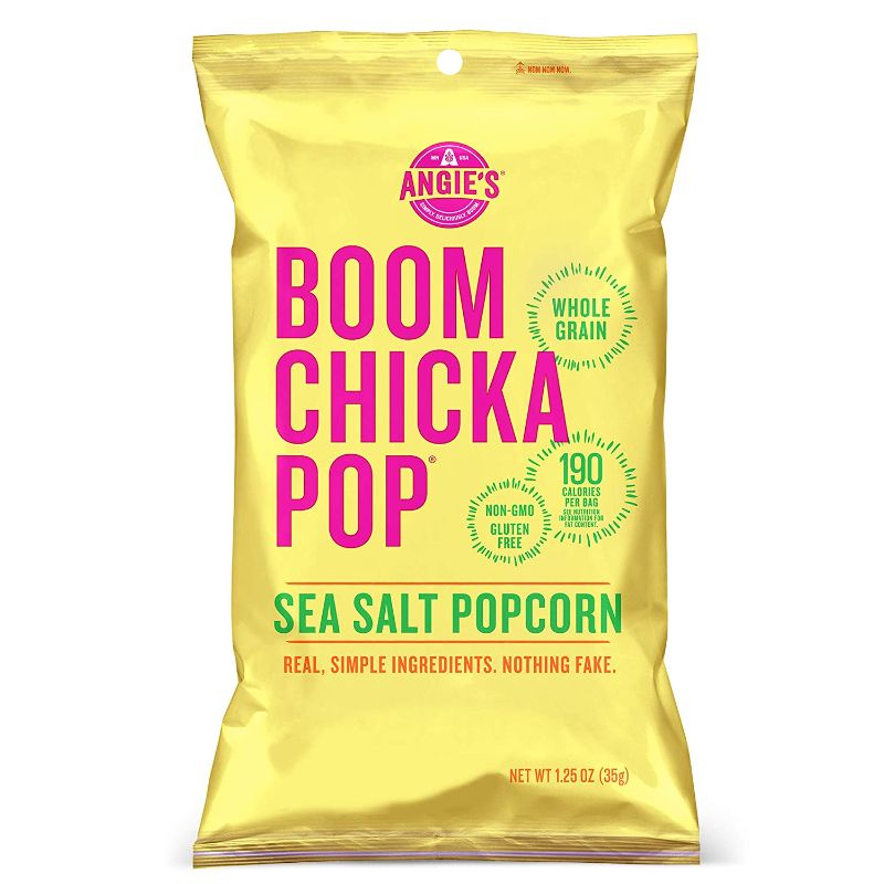 Photo 1 of Angie's BOOMCHICKAPOP Sea Salt Popcorn, 1.25 Ounce Bag (Pack of 12) EXPIRED***