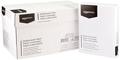 Photo 1 of AmazonBasics 92 Bright Multipurpose Copy Paper - 8.5 x 11 Inches, 10 Ream Case (5,000 Sheets)
