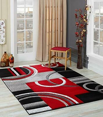 Photo 1 of Area Rug Modern 5x7 Red Soft Hand Carved Contemporary Floor Carpet With Premium
