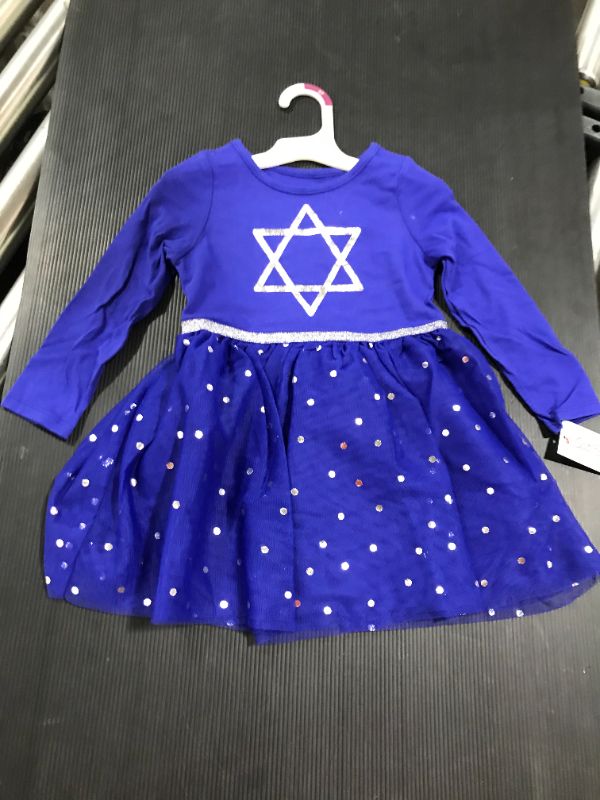 Photo 1 of `Toddler Girls' Star Of David Long Sleeve Tutu Dress - Cat & Jack Blue 4T