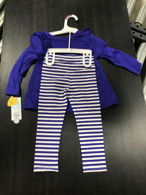 Photo 1 of Toddler Girls' Menorah Long Sleeve Top & Striped Leggings Set - Cat & Jack Blue
2T