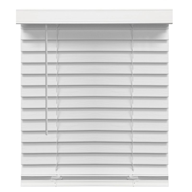 Photo 1 of Cordless Fauxwood Blinds, Basic White 24" X 72"