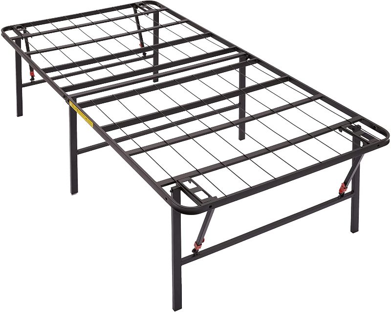 Photo 1 of Amazon Basics Foldable, 18" Black Metal Platform Bed Frame with Tool-Free Assembly, No Box Spring Needed - Twin
