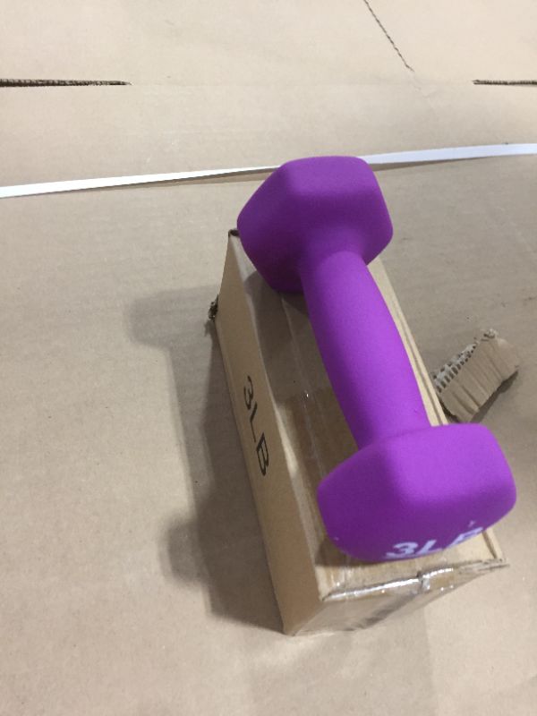 Photo 1 of 3lb Purple Rubber Dumbbell PAIR 