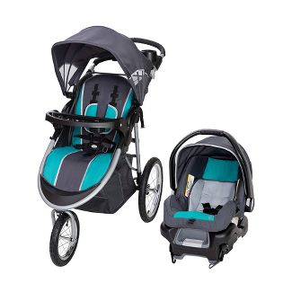 Photo 1 of Baby Trend Pathway 35 Jogger Toddler Infant Baby Jogger Stroller Travel System with Canopy and Ally 35 Infant Car Seat, Optic Teal

