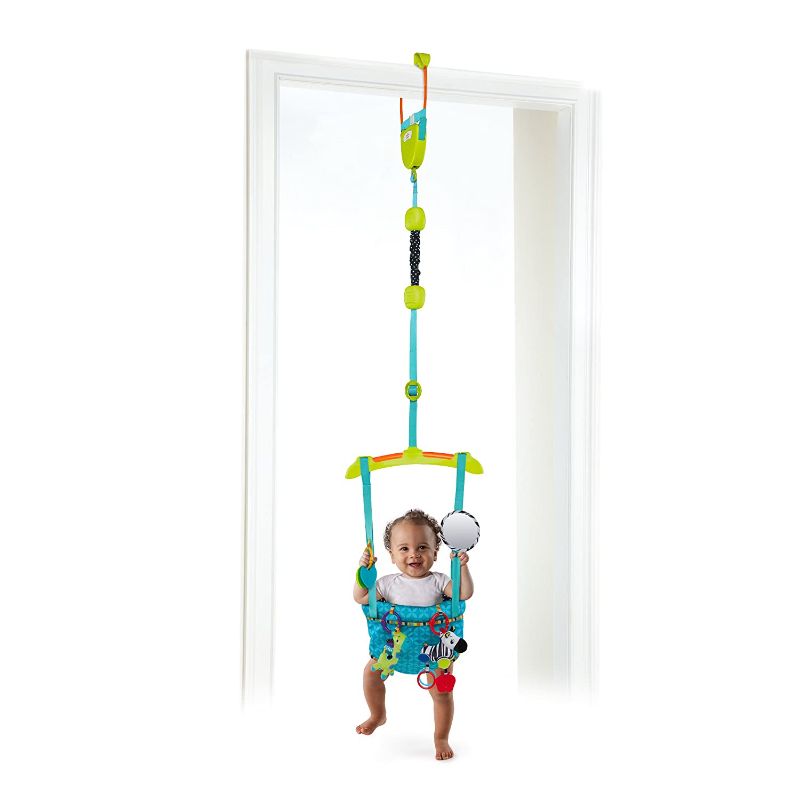 Photo 1 of Bright Starts Bounce 'N Spring Deluxe Door Jumper with Take-Along Toys, Ages 6 months +, Blue
