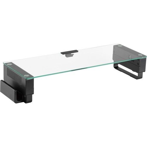 Photo 1 of Lorell Single Shelf USB Glass Monitor Stand (99532)
