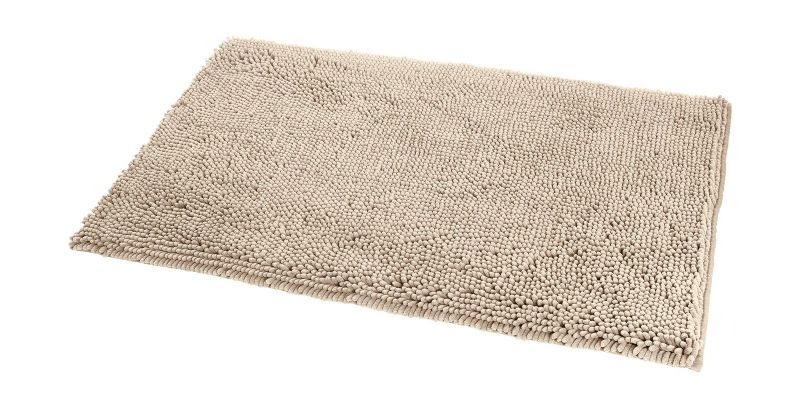 Photo 1 of Amazon Basics Non-Slip Microfiber Shag Bathroom Rug Mat, 21" x 34", Beige