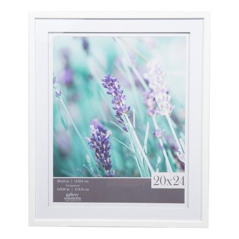 Photo 1 of 26" x 22" Wide Double Matted to 16" x 20" Frame White - Gallery Solutions

