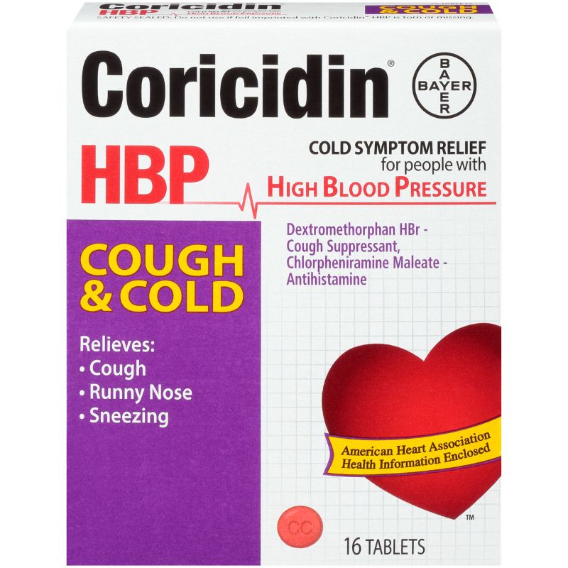 Photo 1 of Coricidin HBP Cough/Cold Tablets - 16.0 Ea
