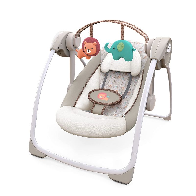 Photo 1 of Ingenuity Soothe 'n Delight 6-Speed Compact Portable Baby Swing with Music and Toy Bar, Folds for Easy Travel - Cozy Kingdom
