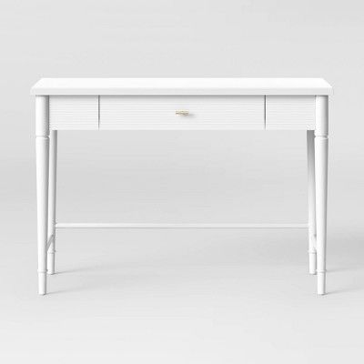 Photo 1 of Cambridge Wood Writing Desk with Drawers White - Threshold™
