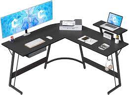 Photo 1 of CubiCubi L Shaped Gaming Desk, 51.2" Home Office Gaming Desk, Corner Desk with Large Monitor Stand, BLACK/PURPLE