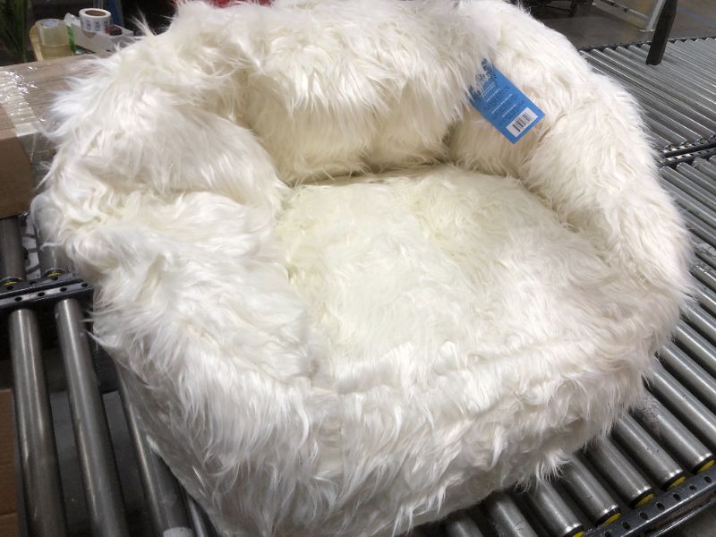 Photo 3 of "Big Joe Milano Beanbag Chair Ivory Shag"
