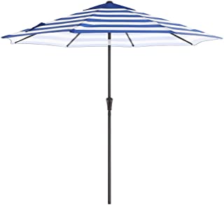 Photo 1 of 10 FT BLUE/WHITE STRIPED UMBRELLA