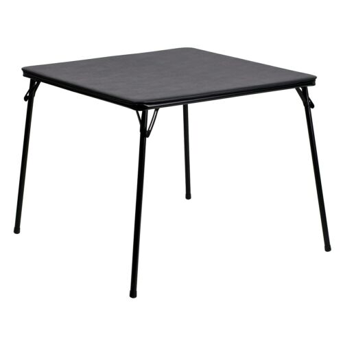 Photo 1 of Flash Furniture  2.8-ft x 2.8-ft Indoor Square Plastic Black Folding Banquet Table (4-Person)