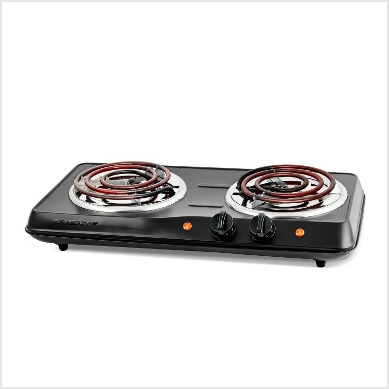 Photo 1 of Ovente Electric Double Coil Burner 6 Inch Hot Plate Portable Cooktop BGC102B
