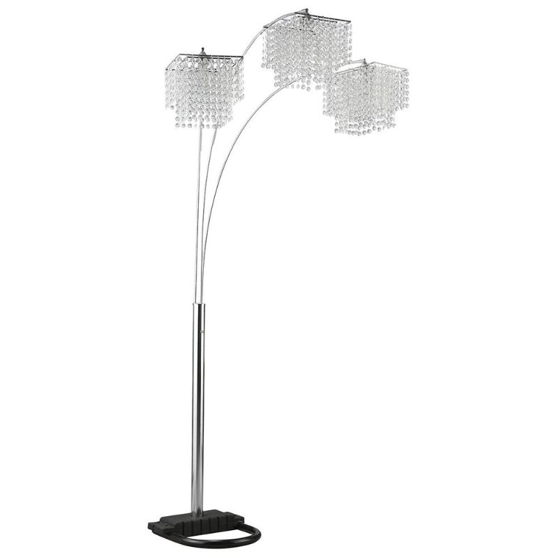 Photo 1 of Pacific Landing Crystal Drop Shade Floor Lamp in Chrome