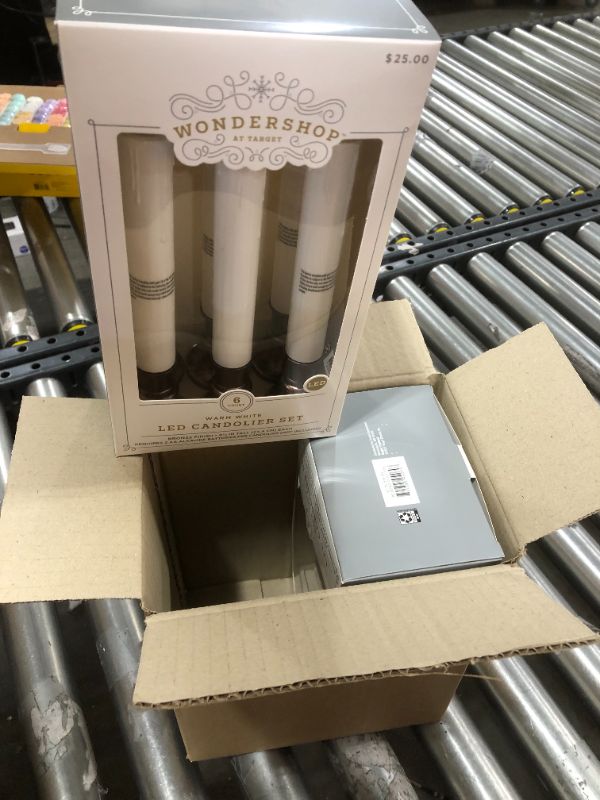 Photo 1 of 2 BOXES Wondershop 6ct Christmas Battery Op LED Candolier Warm White Oil Rubbed Bronze
