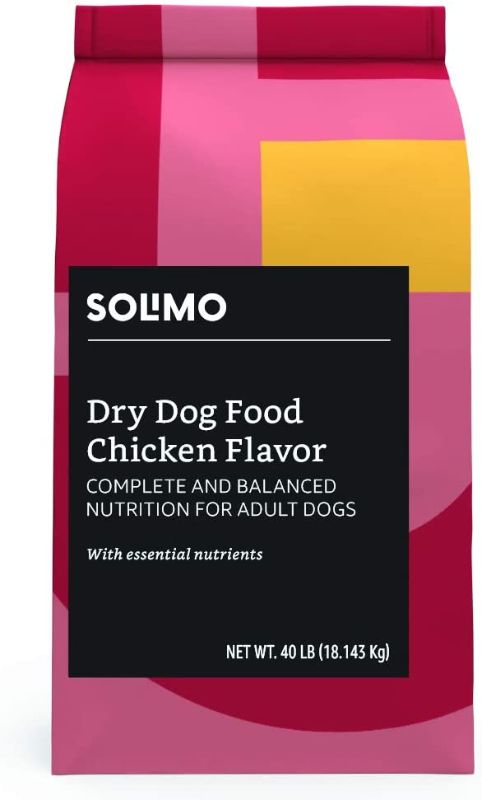 Photo 1 of Amazon Brand - Solimo Basic Dry Dog Food with Grains (Chicken or Beef Flavor) - BEST BY 02/2022