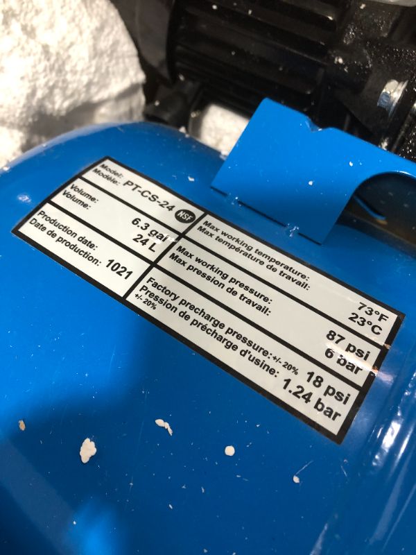 Photo 3 of 1/2 HP Shallow Well Jet Tank System With 24L Tank
